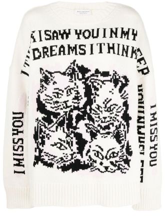 Philosophy di Lorenzo Serafini graphic-print knitted sweater - women - Virgin Wool - 42 - Neutrals