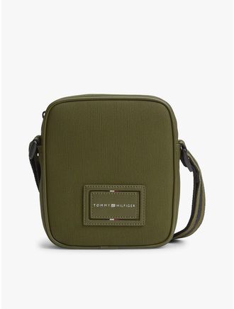 Tommy Hilfiger Mens Hilfiger Logo Textured Mini Reporter Bag - Green