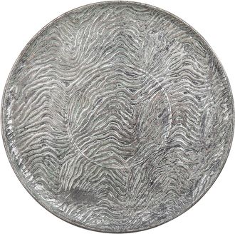 Beliani Bandeja Decorativa De Metal Plateada Redonda 48 Cm Vintage Glamour Kitnos