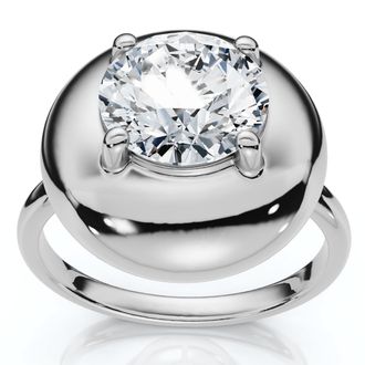 Pompeii3 2Ct Diamond Bezel Stackable Button Engagement Ring Lab Grown