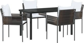 vidaXL Vidaxl - Garden Dining Set 5 pcs Brown Poly rattan