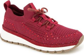 Kenneth Cole Reaction Kacey Rhinestone Knit Sneaker in Brick Red Knit at Nordstrom Rack, Size 5.5