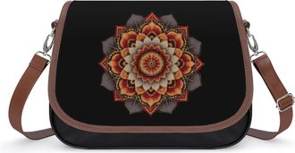 Generic Mandala Orange And Beige Flower Fashion Womens Crossbody Bags Novelty Handbag Shoulder Bag Purse