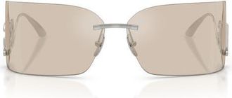 Dolce & Gabbana 79mm Oversize Rectangular Sunglasses in Silver at Nordstrom