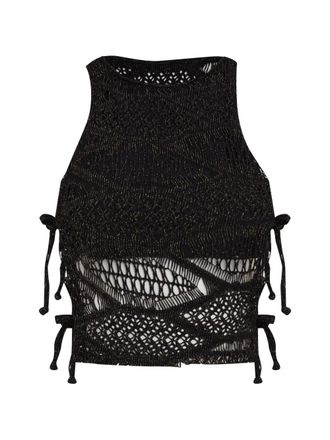 Amir Slama x Jade Picon mouwloze tanktop met strikdetail - Zwart