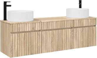 vidaXL Juego De Muebles De Ba&ntilde;o 3 Uds. Roble Sonoma Vidaxl