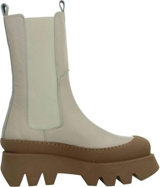Yellow Platform Chelsea Boots - Dames - Chelseaboots - Beige - 39 EU - Schoenen