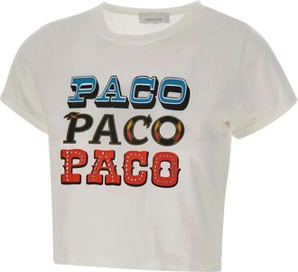 Paco Rabanne Paco T-shirt - Dames - T-shirts - Wit - M - Katoen - Tops
