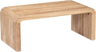 Sweeek Mesa de centro rectangular de madera maciza de acacia, natural