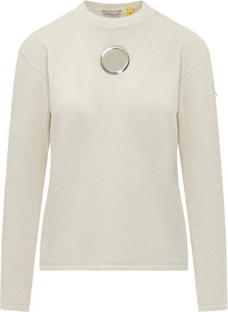 Moncler Trui met ronde hals - Dames - Ronde hals truien - Wit - XS - Truien & Vesten