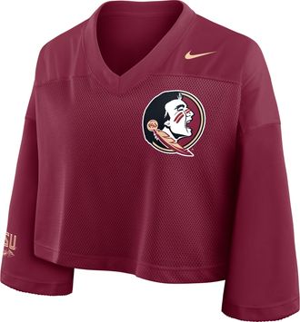 Nike Florida State Jersey Nike Womens Dri-FIT College Cropped Top in Red | 03O369XFTN-V4C