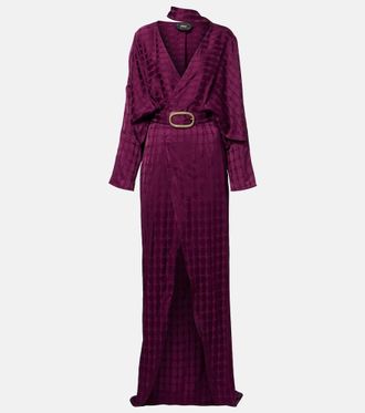 Taller Marmo Abito lungo Dunaway in cr&ecirc;pe cady con cintura