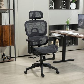 HOMCOM Ergonomic Office Chair Swivel Computer Chair with 3D Armrest Black