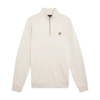 Lyle & Scott Hoodies & sweatvesten, Heren, Beige, S, Katoen, Loopback Quarter Zip Sweat