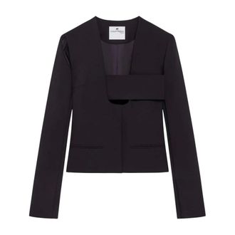 Courr&egrave;ges Cut-Out Blazer Jas - Dames - Jassen - Zwart - Maat: XS Leer