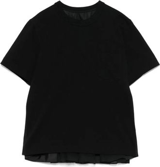 sacai T-shirt con design a inserti - Nero