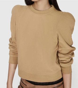 Rebecca Minkoff Jade Sculpted Sweatshirt In Oat