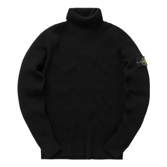 Stone Island Logo Patch Turtleneck Sweater Black 7915552C2-A0029