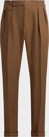 Polo Ralph Lauren Men & apos;s Pleated Linen Suit Trousers