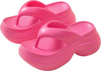 Generic Platform Flip Flops Womens Summer Slippers Elegant Toe Separator Swimming Pool Beach Comfort Platform Sandals Non-Slip Flip Flops Summer Shoes Beach S