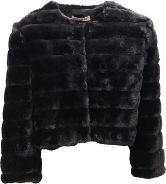 Please Faux Fur & Shearling Jackets, female, Black, S, Ecofur Jacket Short Model Lightweight Padding