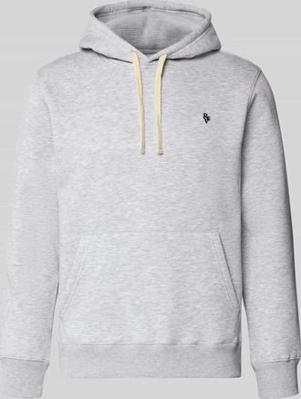 Review Slim Fit Hoodie mit Logo-Stitching in Hellgrau Melange, Gr&ouml;&szlig;e XXL