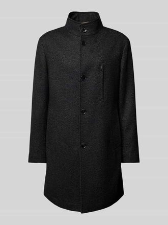 HUGO BOSS Wollmantel mit Stehkragen Modell Hyde in Black, Gr&ouml;&szlig;e 50