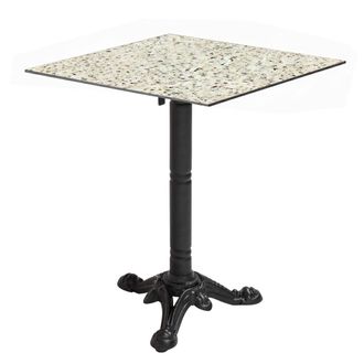 Oviala Mesa de bistro de jard&iacute;n cuadrada inclinable 60 cm 4 plazas terrazo