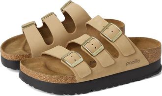 Birkenstock Papillio by Birkenstock Florida Platform - Nubuck Womens Sandals Sandcastle : EU 42 (US Womens 11-11.5) Narrow, Leather