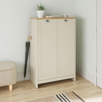 GFW Lancaster 2 Door Shoe Cabinet in Cream