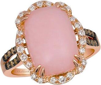 Le Vian Opal 14K Rose Gold 5.65 Ct. Tw. Diamond & Pink Opal Cocktail Ring