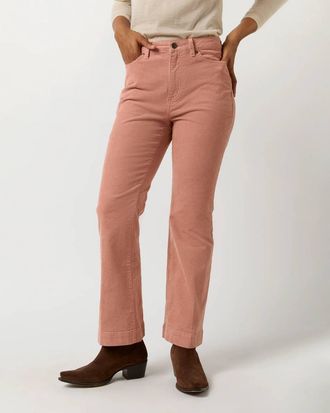 Ann Mashburn Kendall Flare Jeans In Rose Cord