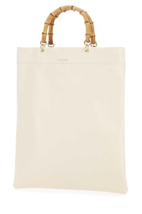 Jil Sander Womens Ivory Leather Medium Shopping Bag 105 Borse A Mano