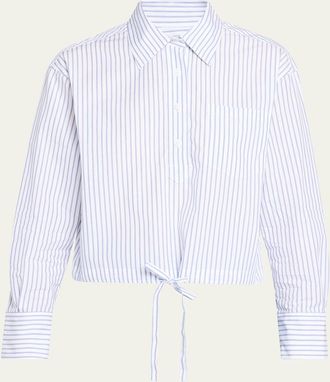 WE-AR4 The CC Striped Drawstring Cotton Shirt