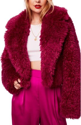 Band Of The Free Andra Faux Fur Jacket in Deep Fuchsia at Nordstrom, Size Medium