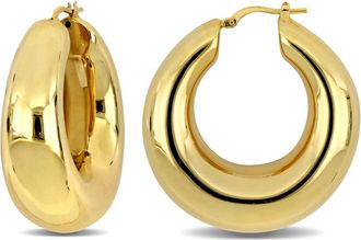 Amour 40mm Hoop Earrings In Yellow Plated Sterling Silver