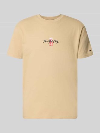 Tommy Jeans Regular Fit T-Shirt aus reiner Baumwolle in Beige, Gr&ouml;&szlig;e XXL
