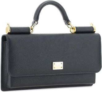 Dolce & Gabbana Womens Black Calf Leather Bos Taurus Shoulder Bag