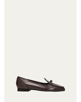 Alexandre Birman Slim Clarita Leather Loafers