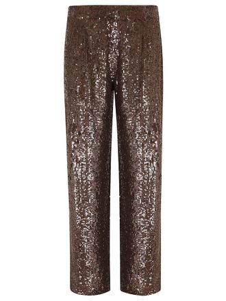 P.A.R.O.S.H. Sequined Trousers with Fitted Silhouette and Flared Hem