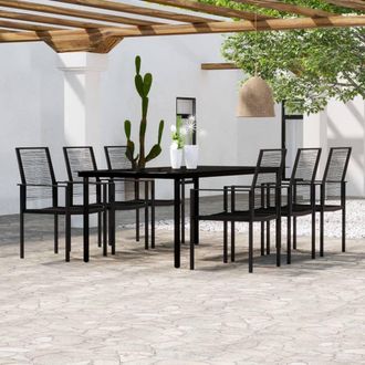 Berkfield Home 7 Piece Garden Dining Set Black
