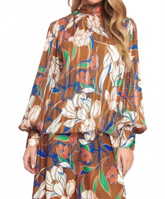 Flying Tomato Tie Floral Blouse In Brown