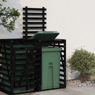 vidaXL Vidaxl - Extensi&oacute;n Para Cobertizo De Cubos De Basura Madera Pino Negro
