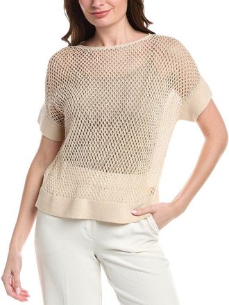 Lafayette 148 New York Mesh Stitch Bateau Neck Sweater