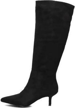 Notre-V Elegante Zwarte Kniehoge Laarzen - Dames - Laarzen met Hak - Zwart - 40 EU - Wol - Schoenen