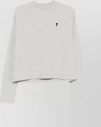 Ami cotton sweatshirt with crew neck and long sleeves