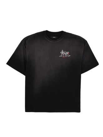 Amiri Graphic Print Boxy Fit Black Cotton T-Shirt