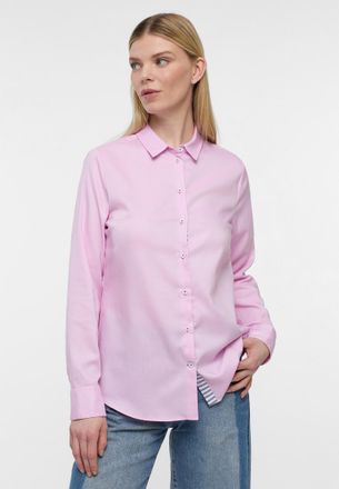 Eterna Hemdbluse ETERNA REGULAR FIT, Damen, Gr. 48, pink, 70% Baumwolle, 30% Lyocell, Blusen Hemdbluse, EASY IRON (b&uuml;gelleicht)