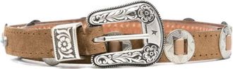 Golden Goose Light Brown Embellished Buckle Belt