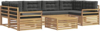 vidaXL Set Di Divani Da Esterno 7 Pz Bianco E Antracite Vidaxl